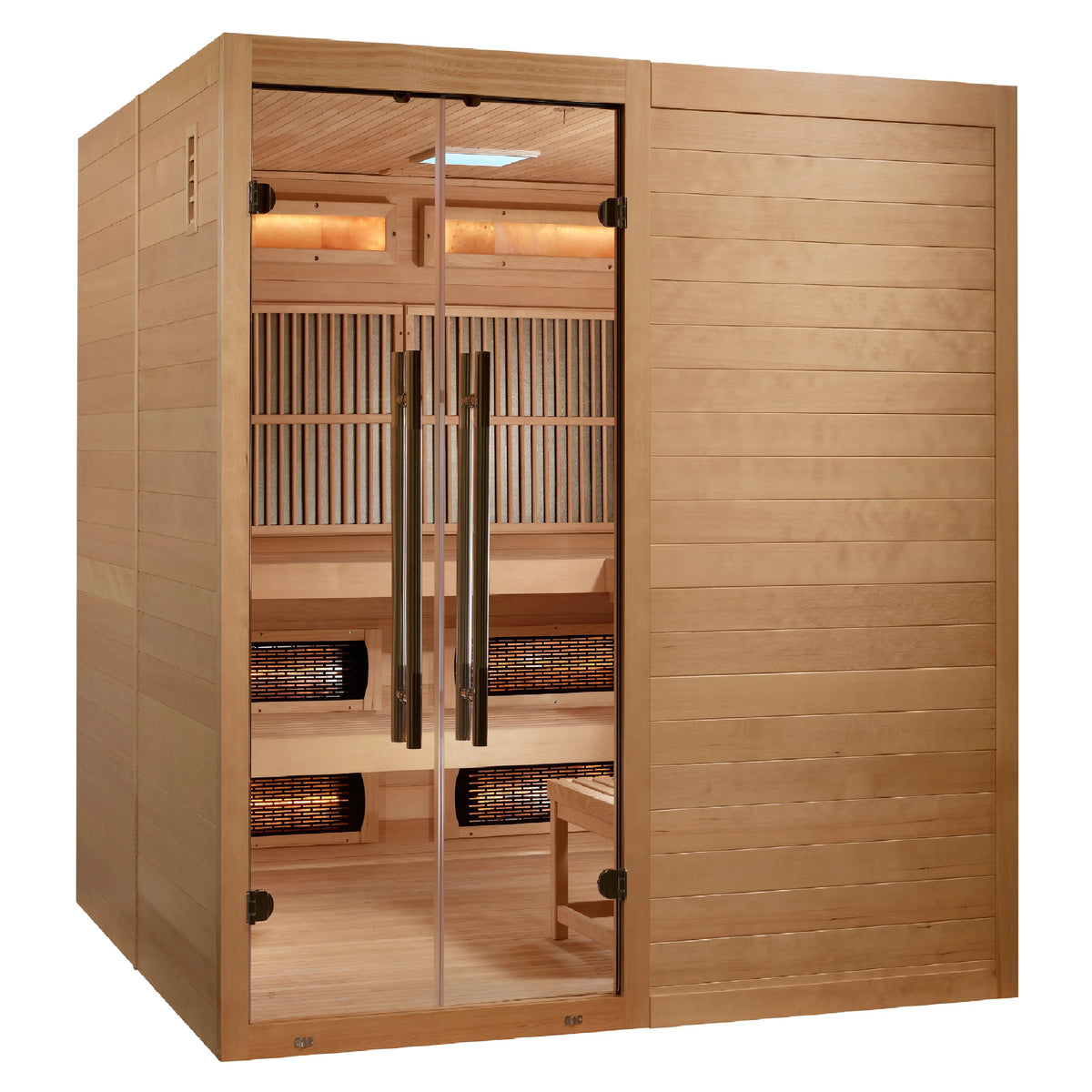 Golden Designs 2025 Toledo 6 Person Hybrid Sauna (Indoor) Full Spectrum and Harvia Traditional Stove GDI-8360-01