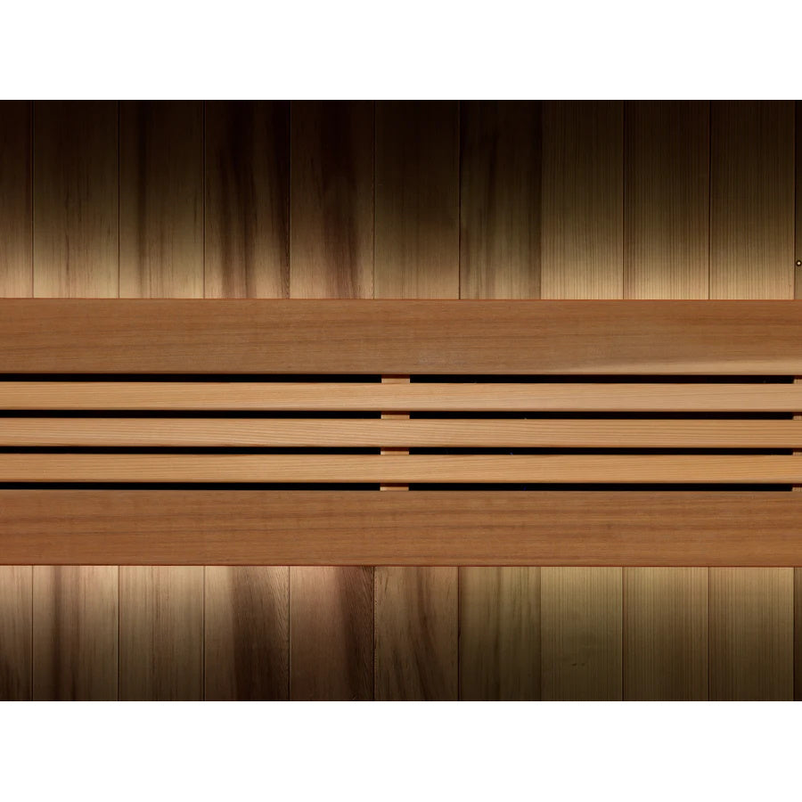Golden Designs 2025 Updated "Copenhagen Edition" 3 Person Traditional Sauna - Canadian Red Cedar Interior and Pacific Premium Clear Cedar Exterior GDI-7389-02