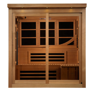 Golden Designs Monaco 6-person PureTech Near Zero EMF (Under 2MG) FAR Infrared Sauna (Canadian Hemlock) GDI-6996-02