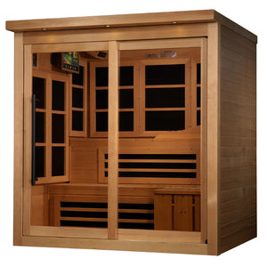 Golden Designs Monaco 6-person PureTech Near Zero EMF (Under 2MG) FAR Infrared Sauna (Canadian Hemlock) GDI-6996-02