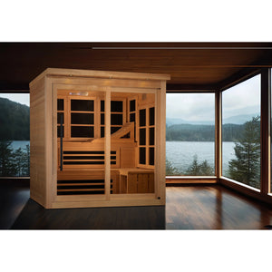 Golden Designs Monaco 6-person PureTech Near Zero EMF (Under 2MG) FAR Infrared Sauna (Canadian Hemlock) GDI-6996-02