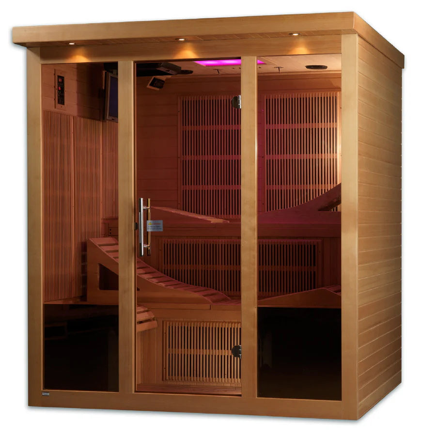 Golden Designs Monaco 6-person PureTech Near Zero EMF (Under 2MG) FAR Infrared Sauna (Canadian Hemlock) GDI-6996-01