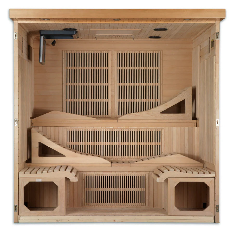 Golden Designs Monaco 6-person PureTech Near Zero EMF (Under 2MG) FAR Infrared Sauna (Canadian Hemlock) GDI-6996-01