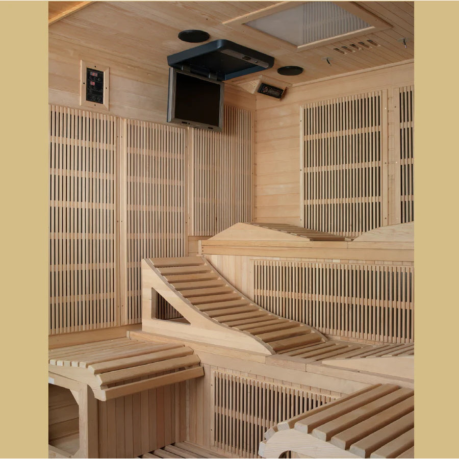 Golden Designs Monaco 6-person PureTech Near Zero EMF (Under 2MG) FAR Infrared Sauna (Canadian Hemlock) GDI-6996-01
