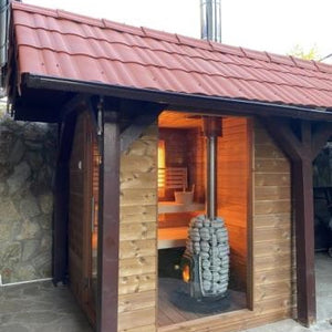 HUUM Sauna Wood Stove Chimney Set, Thru-Ceiling - THRU-CEILING CHIMNEY SAUNASET-THRU-C