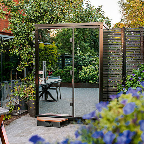 Haljas Hele Nano Up to 2 Person Outdoor Sauna House for Electric Heaters HNSTAE