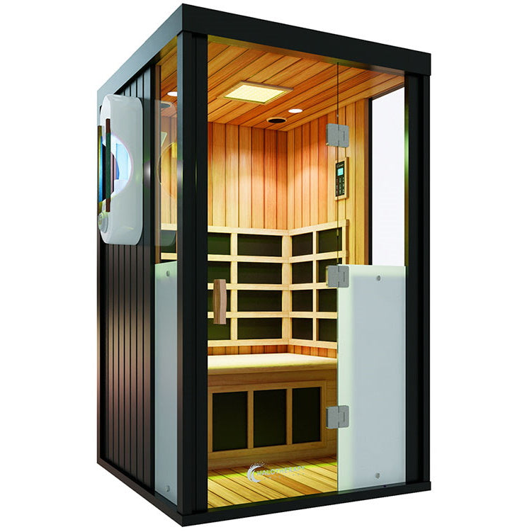 Halotherapy Solutions HaloIR 1000 One to Two  Person Infrared Sauna with Salt Therapy
