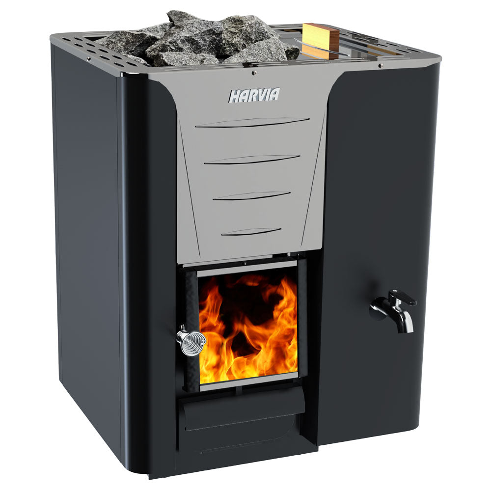 Harvia 24.1kW Pro 20 RS Series Sauna Wood Stove with Water Tank WKPR20RSM