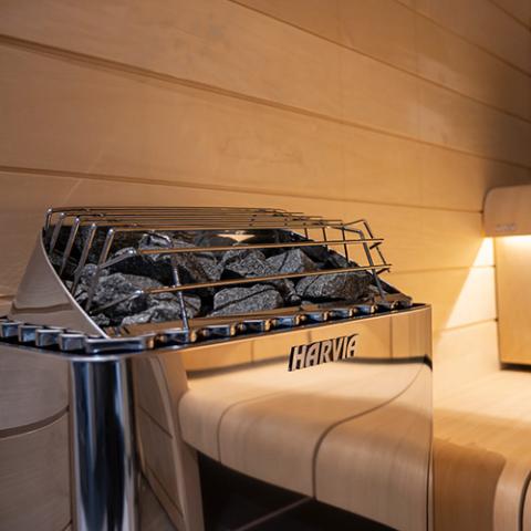 Harvia 3kW Stainless Steel KIP Series Sauna Heater at 240V 1PH with Built-In Time and Temperature Controls - KIP30B - JH30B2401