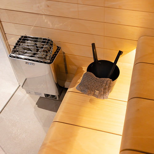 Harvia 6kW Stainless Steel KIP Series Sauna Heater at 240V 1PH with Built-In Controls JH60BU1UL