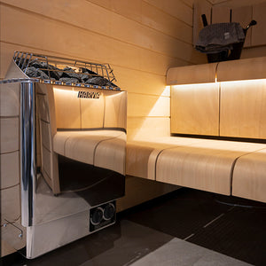 Harvia 6kW Stainless Steel KIP Series Sauna Heater at 240V 1PH with Built-In Controls JH60BU1UL
