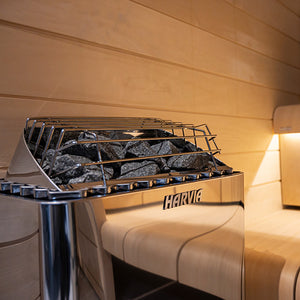 Harvia 6kW Stainless Steel KIP Series Sauna Heater at 240V 1PH with Built-In Controls JH60BU1UL
