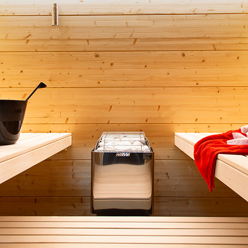 Harvia 6kW Stainless Steel KIP Series Sauna Heater at 240V 1PH with Built-In Controls JH60BU1UL