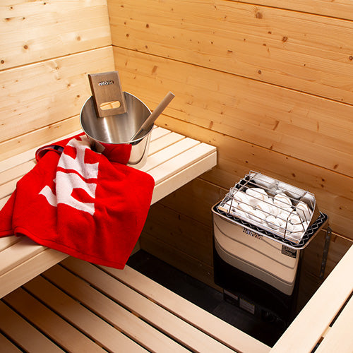 Harvia 6kW Stainless Steel KIP Series Sauna Heater at 240V 1PH with Built-In Controls JH60BU1UL