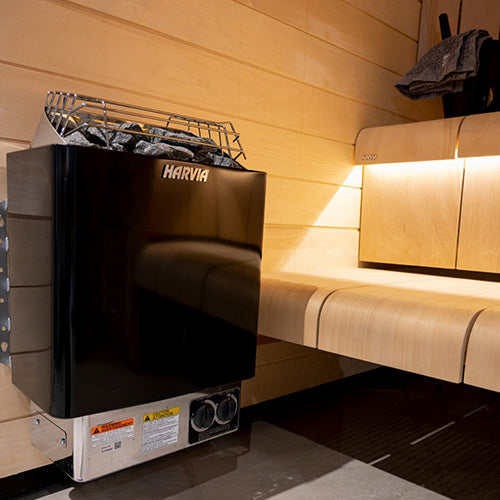 Harvia 8kW Black Built-In Controls KIP80B KIP Series Sauna Heater JH80B2401MI