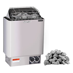 Harvia KIP Series 8-kW Stainless Steel Sauna Heater Package with Built-In Controls, Model KIP80B 129336