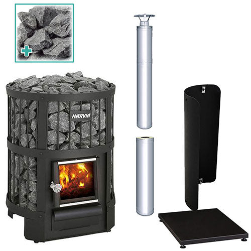 Harvia Legend 150 SS Pkg 16kW Wood-Burning Sauna Stove Package LGND-PKG-SS