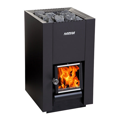 Harvia Linear 18 Compact Black Linear Series 14.3kW Wood-Burning Sauna Stove WKLI18CPTM