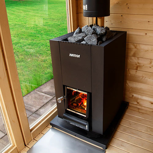 Harvia Linear 18 Compact Black Linear Series 14.3kW Wood-Burning Sauna Stove WKLI18CPTM