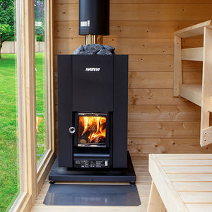 Harvia Linear 18 Compact Black Linear Series 14.3kW Wood-Burning Sauna Stove WKLI18CPTM