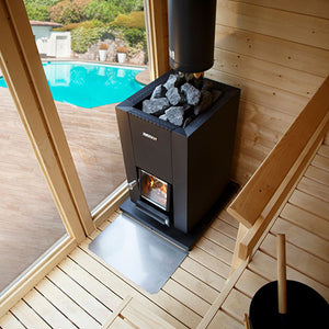 Harvia Linear 18 Compact Black Linear Series 14.3kW Wood-Burning Sauna Stove WKLI18CPTM