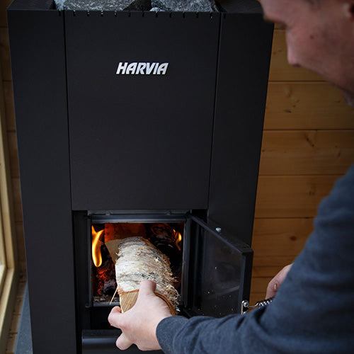 Harvia Linear 18 Compact Black Linear Series 14.3kW Wood-Burning Sauna Stove WKLI18CPTM
