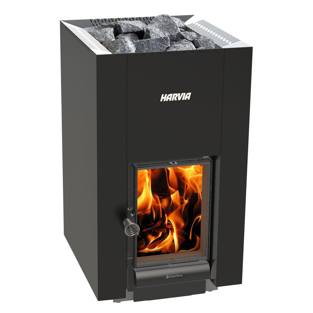 Harvia Linear 22 GreenFlame Linear Series, 15.7 kW Wood Sauna Stove WKLI20GM