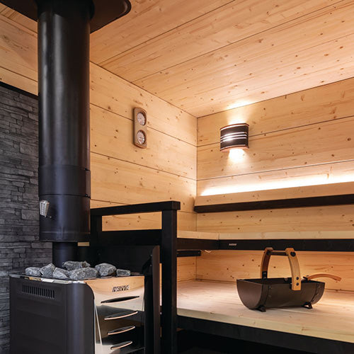 Harvia Sauna Wood Stove Chimney Kit, 1500mm, Black Steel WHP1500M