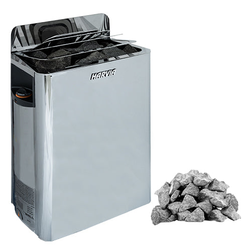 Harvia The Wall Series 6-kW Stainless Steel Sauna Heater Package with Built-In Controls, Model SWS60 129337