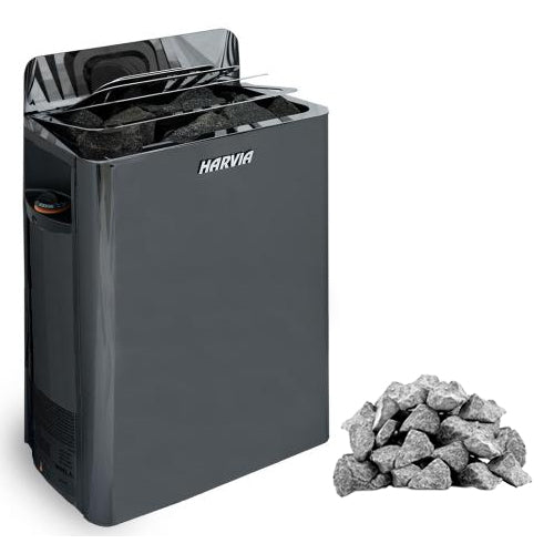 Harvia The Wall Series 8-kW Black Sauna Heater Package with Built-In Controls, Model SW80 129340