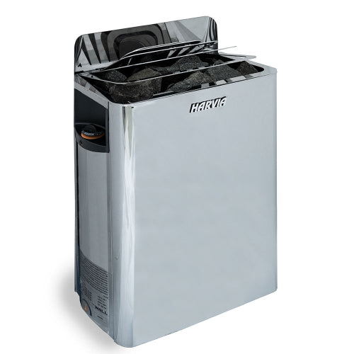 Harvia The Wall Series 8-kW Stainless Steel Sauna Heater Package with Built-In Controls, Model SWS80 129338