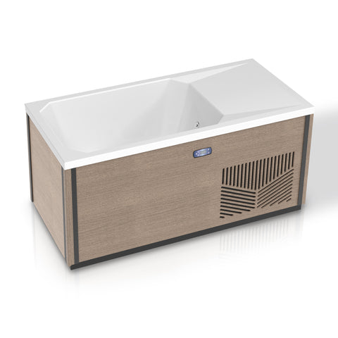 Anzzi Iroquois 67 in. 1-Person Mono-Jet All-in-One Cold Plunge Ice Bath/Hot Tub with Built-in Chiller/Heater in Chestnut CP-CH6732N