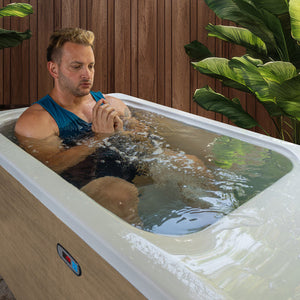 Anzzi Iroquois 67 in. 1-Person Mono-Jet All-in-One Cold Plunge Ice Bath/Hot Tub with Built-in Chiller/Heater in Chestnut CP-CH6732N