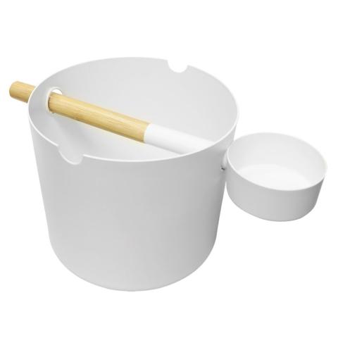 KOLO Sauna Bucket+Ladle Set, Bamboo/Aluminum, 1Gal 29000