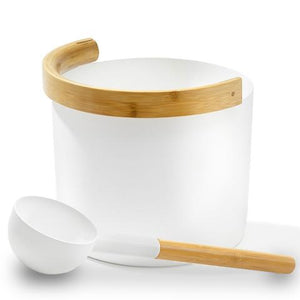 KOLO Sauna Bucket with curved handle and Ladle, Bamboo/Aluminum, 1Gal KOLO-B/L-SET2