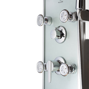 PULSE ShowerSpas Silver Glass Shower Panel - Kihei II ShowerSpa 1013-GL