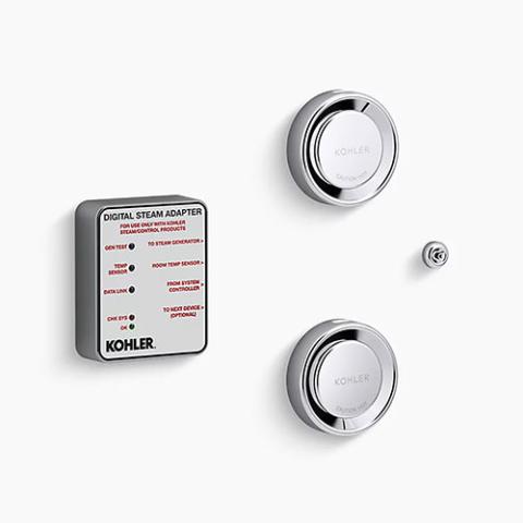 Kohler Tandem Steam Adapter Kit with Two Steam Heads, Temperature Sensor, Adapter K-5549-K1