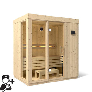 Kohler C1 Indoor Sauna Kit, Scandinavian Spruce, Up to 5 Persons
