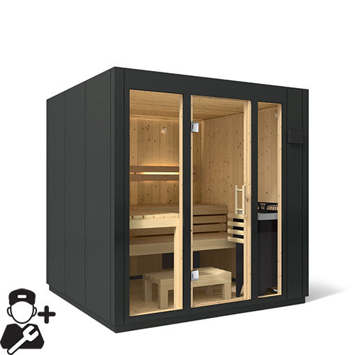 Kohler C1 Indoor Sauna Kit, Graphite Grey, Up to 5 Persons