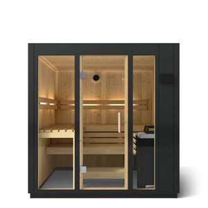Kohler C1 Indoor Sauna Kit, Graphite Grey, Up to 5 Persons