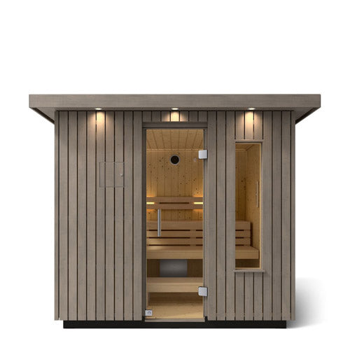 Kohler C2 Outdoor Sauna Kit, Weathered Grey Spruce, Up to 6 Persons