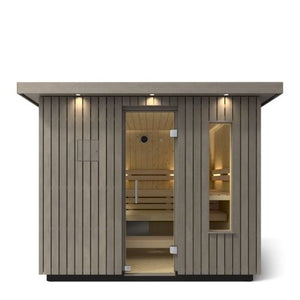Kohler C2 Outdoor Sauna Kit, Weathered Grey Spruce, Up to 6 Persons