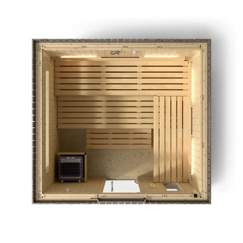 Kohler C2 Outdoor Sauna Kit, Weathered Grey Spruce, Up to 6 Persons