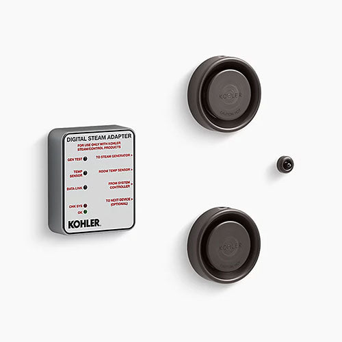 Kohler K-5549-K1 Invigoration Series Tandem Digital Steam Adapter Kit with Two Steam Heads, Temperature Sensor, Adapter