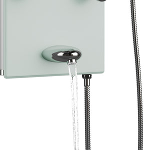PULSE ShowerSpas Lahaina 9.5-in ShowerSpa with 8-Multi-function Body Jets Multi-function Handshower and Tub Spout Seafoam Glass and Chrome 1030
