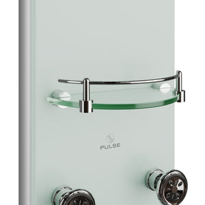 PULSE ShowerSpas Lahaina 9.5-in ShowerSpa with 8-Multi-function Body Jets Multi-function Handshower and Tub Spout Seafoam Glass and Chrome 1030