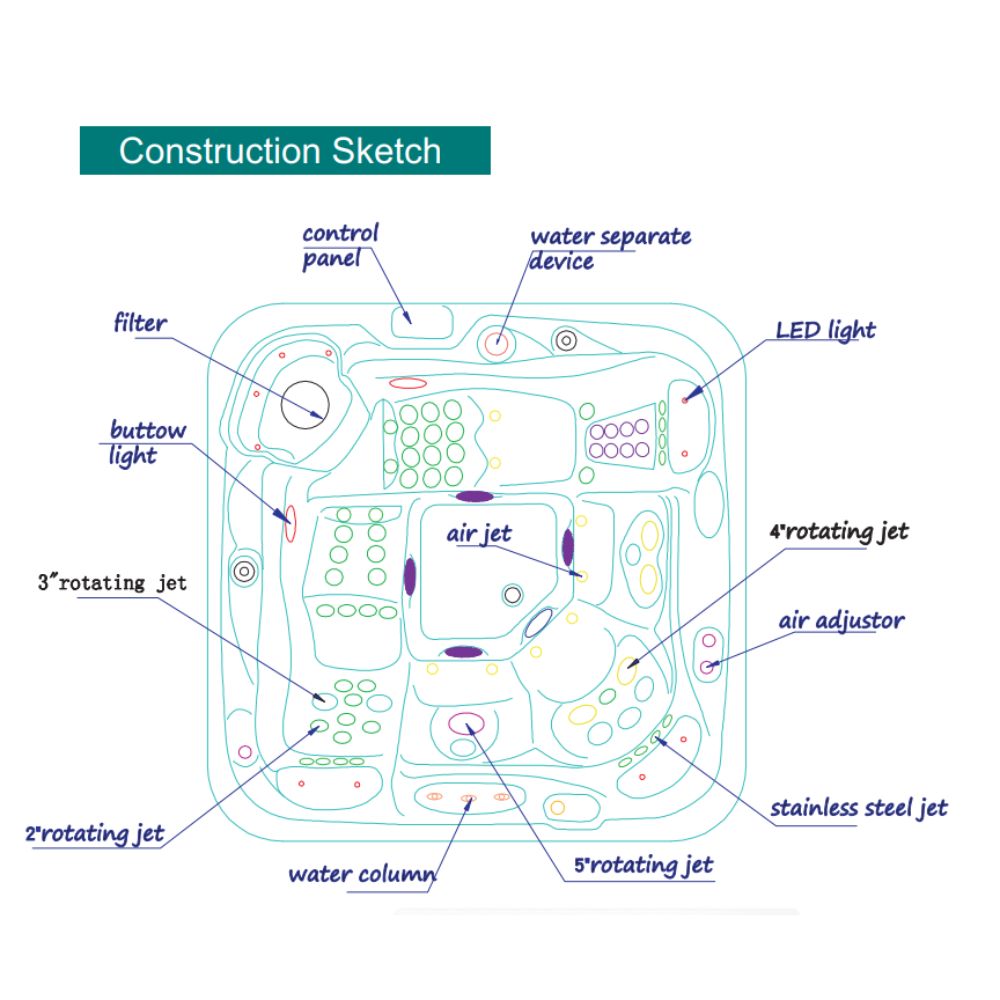 Luxury Spas Infinity 5 Person Spa WS-594-CGE