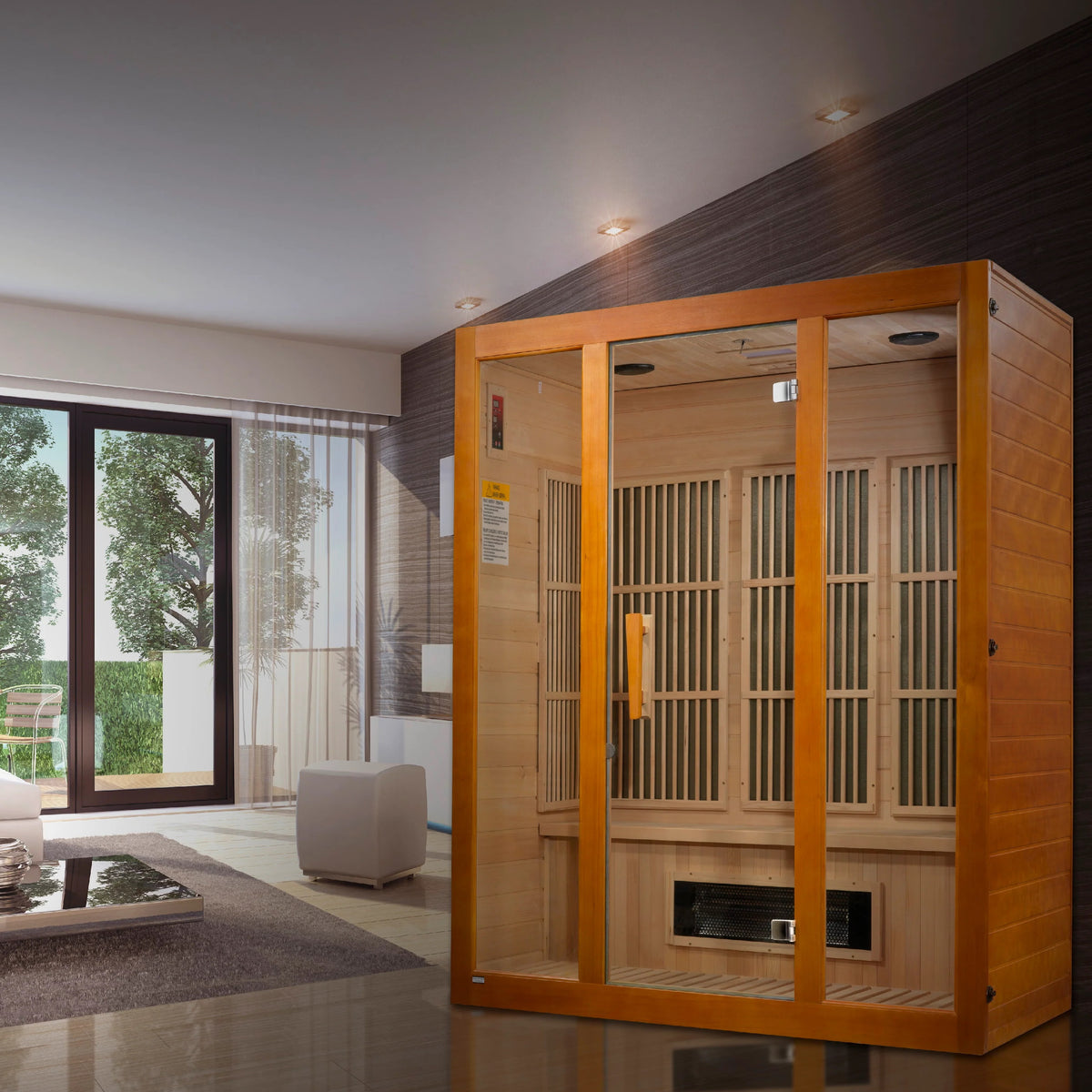 Maxxus Alpine Dual Tech 3 person Low EMF FAR Infrared Sauna Canadian Hemlock MX-J306-02S