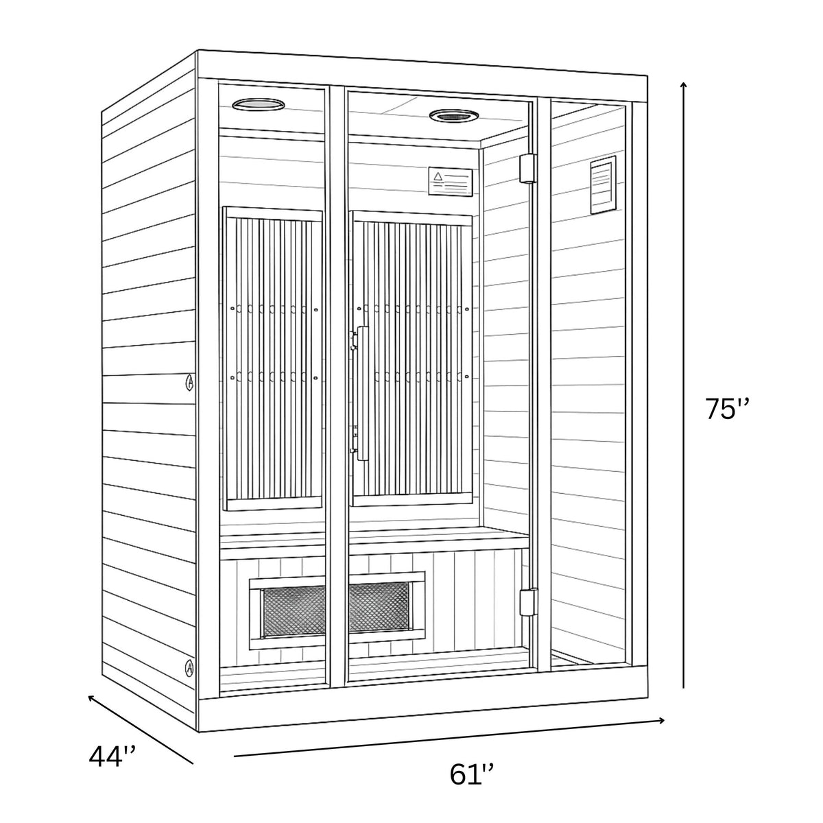 Maxxus Alpine Dual Tech 3 person Low EMF FAR Infrared Sauna Canadian Hemlock MX-J306-02S