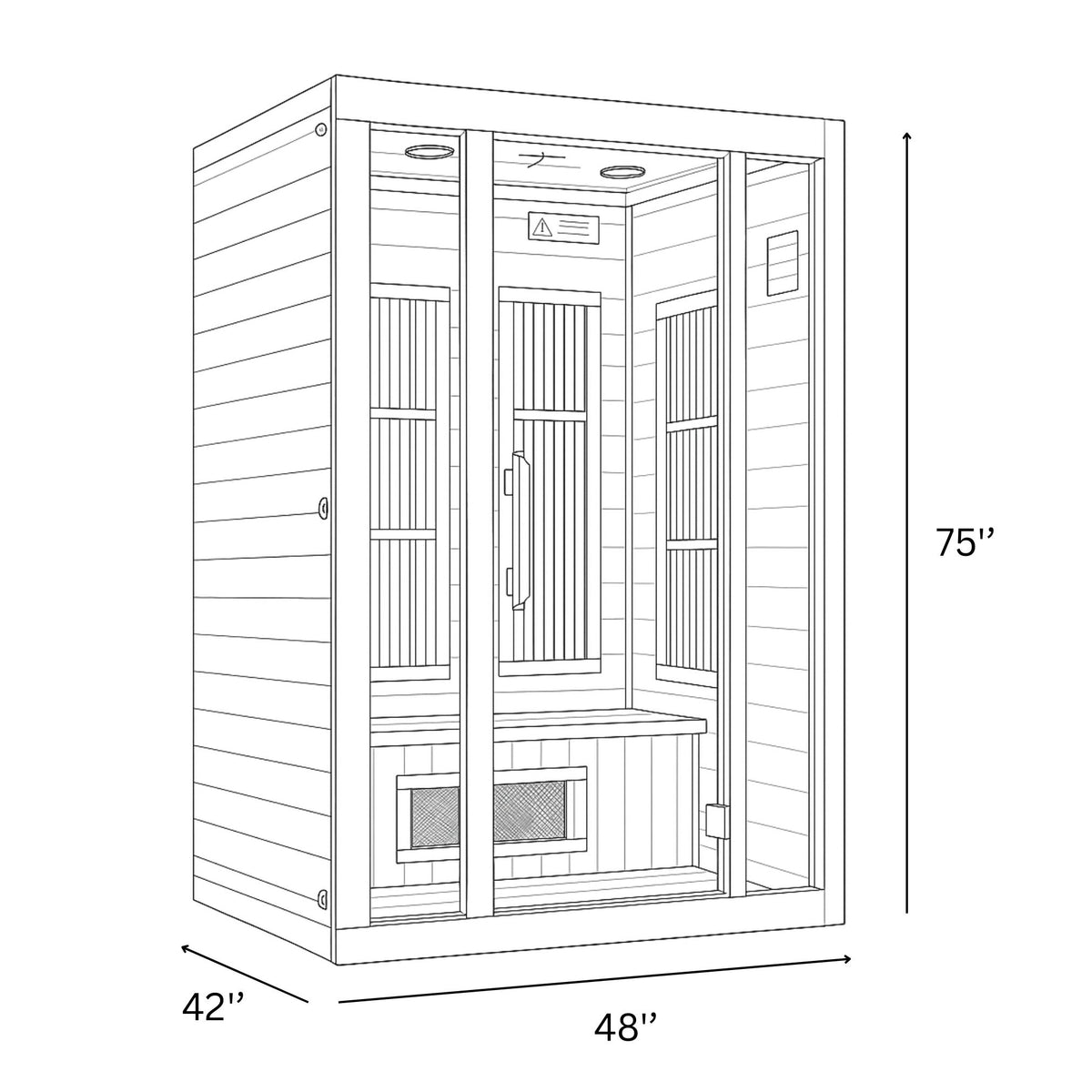 Maxxus Aspen Dual Tech 2 person Low EMF FAR Infrared Sauna Canadian Hemlock MX-J206-02S